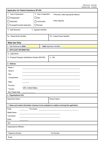 SF 424 - Fill out Form SF 424 Online in 2025