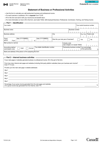 T-2125 - Fill out Form T-2125 Online in 2025