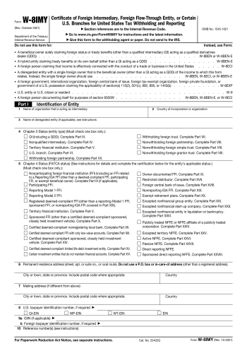 W-8IMY - Fill out Form W-8IMY Online in 2025