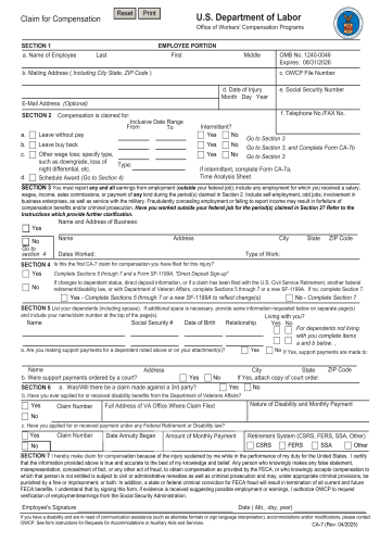 CA 7 - CA 7 Form for 2025