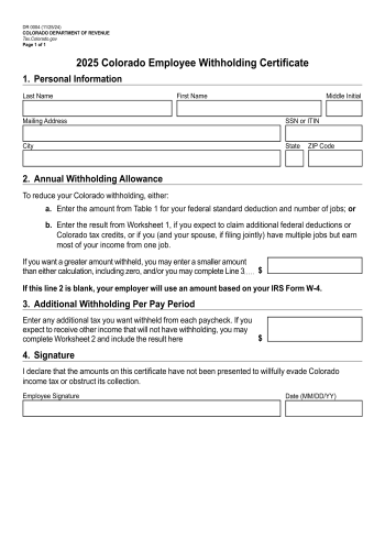 DR 0004 - DR 0004 Form for 2025