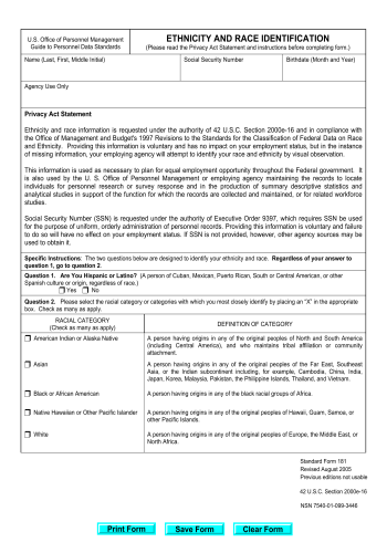 SF 181 - SF 181 Form for 2025