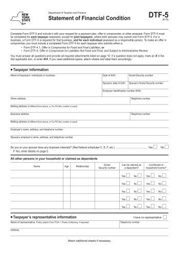 DTF-5 - DTF-5 Financial Form for 2025