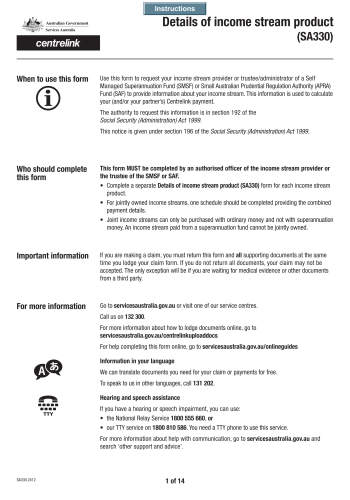 SA330 - SA330 Form for 2025