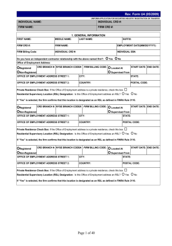 U-4 - U-4 Financial Form for 2025