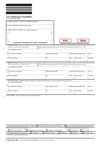 UCC1 - UCC1 Financial Form for 2025