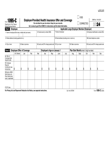 1095-C - 1095-C Healthcare Form for 2025
