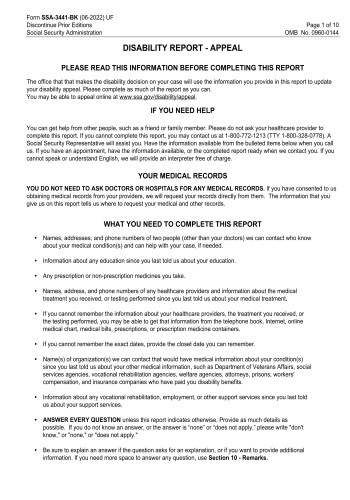 SSA-3441 - SSA-3441-BK Healthcare Form for 2025