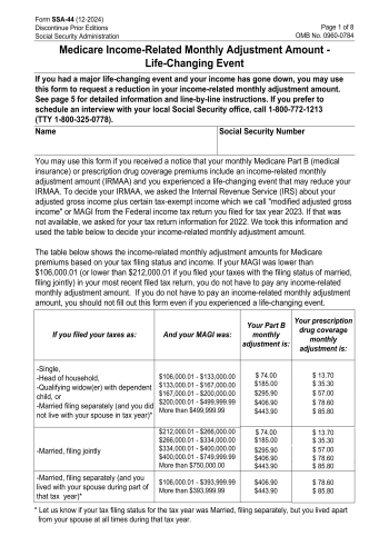 SSA-44 - SSA-44 Healthcare Form for 2025