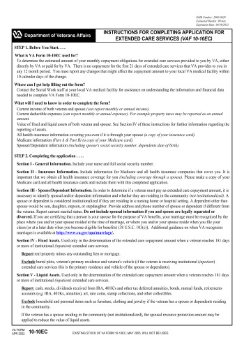 VA 10-10EC - VA 10-10EC Healthcare Form for 2025