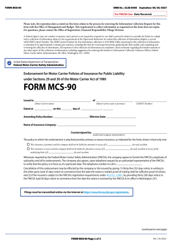 MCS-90 - MCS-90 Form for 2025