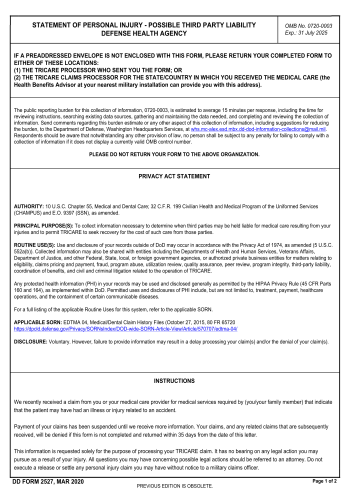 DD 2527 - DD 2527 Legal Form for 2025