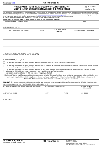 DD 2790 - DD 2790 Legal Form for 2025