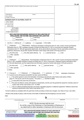 FL 141 - FL 141 Legal Form for 2025