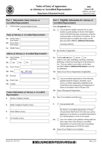 G-28 - G-28 Legal Form for 2025