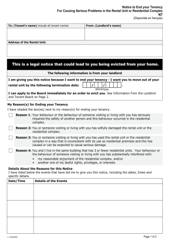 N7 - N7 Legal Form for 2025