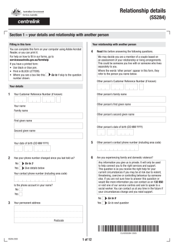SS284 - SS284 Form for 2025