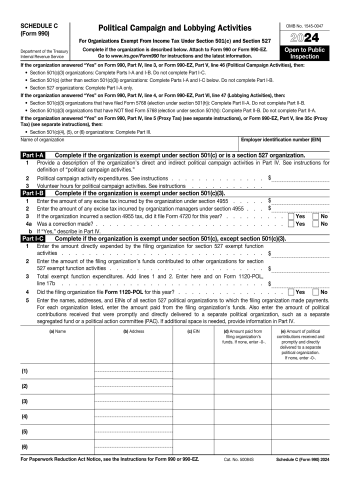 Schedule C 990 - Schedule C 990 Legal Form for 2025