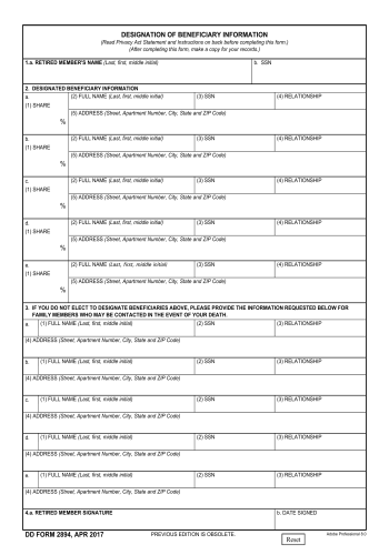 DD 2894 - Fill out DD 2894 Online in 2025
