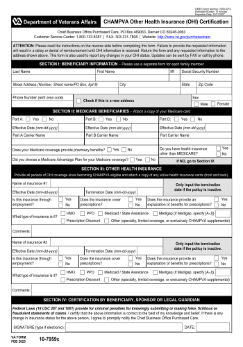 VA 10 7959C - Fill out VA 10 7959C Online in 2025