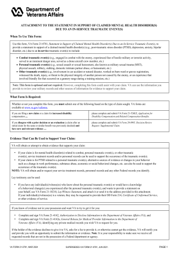 VA 21-0781 - Fill out VA 21-0781 Online in 2025
