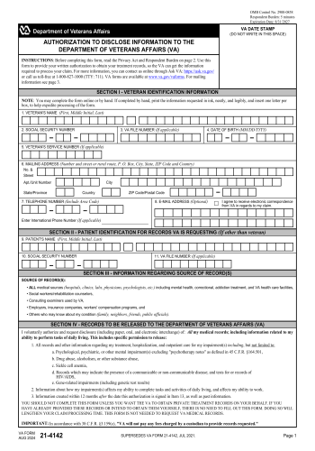 VA 21-4142 - Fill out VA 21-4142 Online in 2025