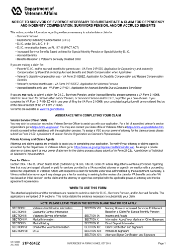 VA 21P-534EZ - Fill out VA 21P-534EZ Online in 2025