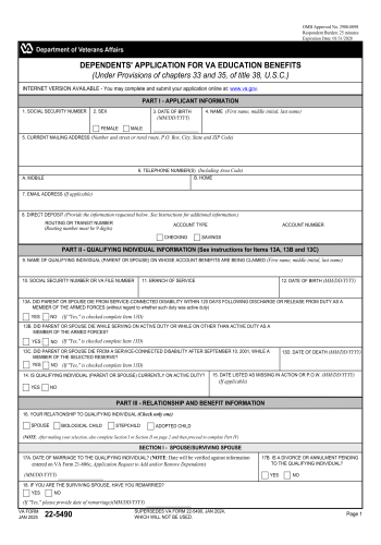 VA 22-5490 - Fill out VA 22-5490 Online in 2025