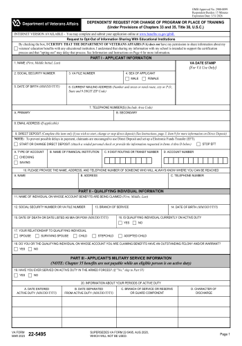 VA 22-5495 - Fill out VA 22-5495 Online in 2025