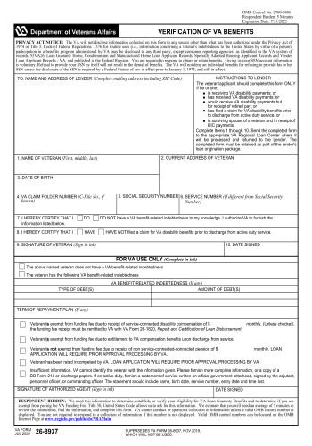 VA 26-8937 - Fill out VA 26-8937 Online in 2025