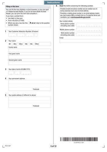 FA012 - FA012 Form for 2025