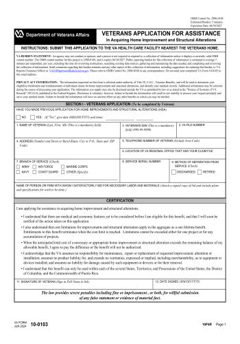 VA 10-0103 - VA 10-0103 Form for 2025