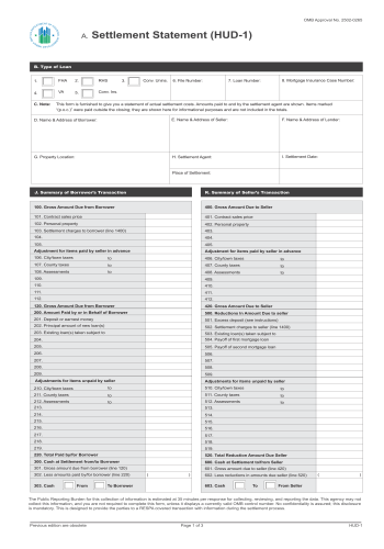 HUD-1 - HUD-1 Form for 2025