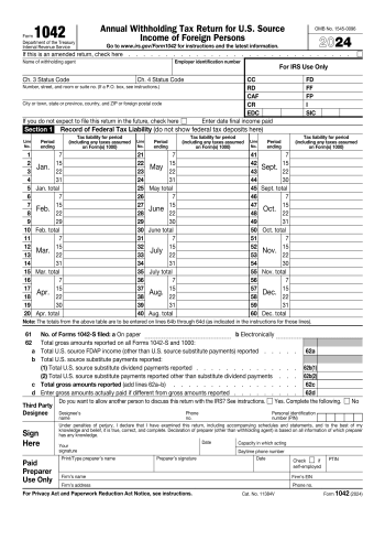 1042 - 1042 Tax Form for 2025