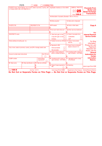 1099-B - 1099-B Tax Form for 2025