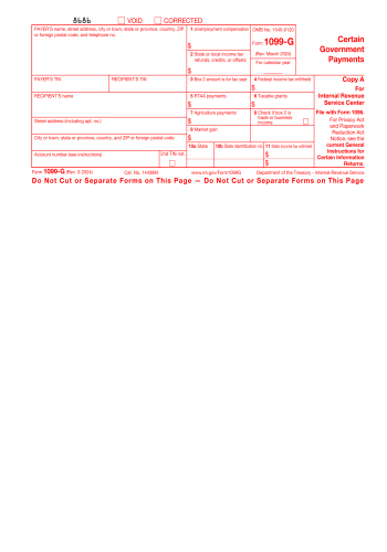 1099-G - 1099-G Tax Form for 2025