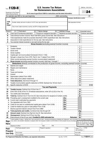 1120-H - 1120-H Tax Form for 2025