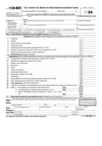 1120-REIT - 1120-REIT Tax Form for 2025