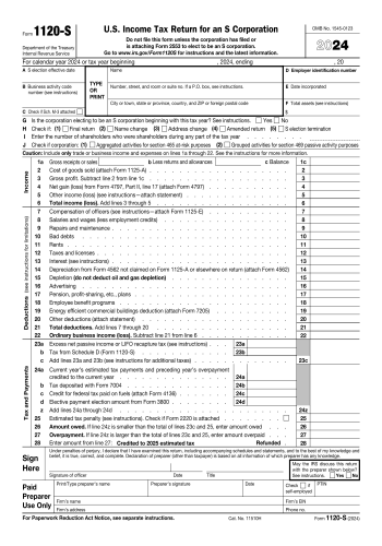 1120-S - 1120-S Tax Form for 2025