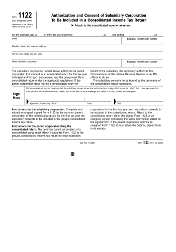 1122 - 1122 Tax Form for 2025