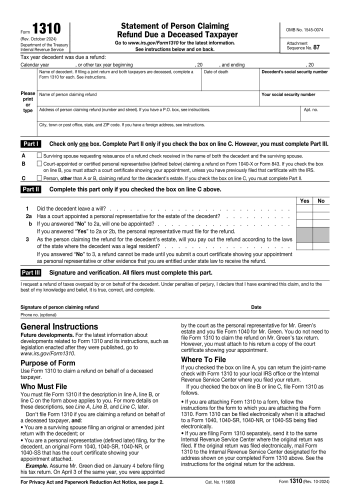 1310 - 1310 Tax Form for 2025