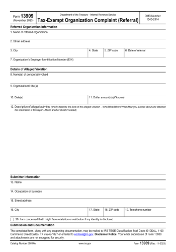 13909 - 13909 Tax Form for 2025
