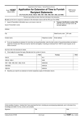 15397 - 15397 Tax Form for 2025