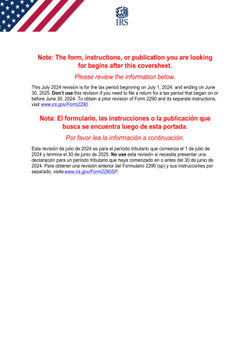 2290 - 2290 Tax Form for 2025