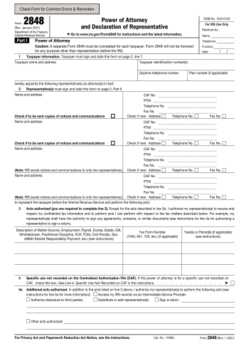 2848 - 2848 Tax Form for 2025