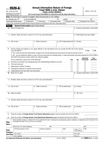 3520-A - 3520-A Tax Form for 2025