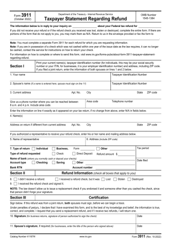 3911 - 3911 Tax Form for 2025