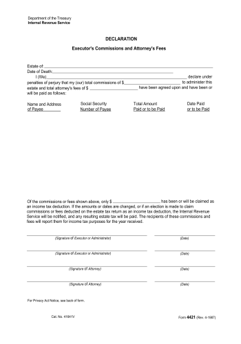 4421 - 4421 Tax Form for 2025