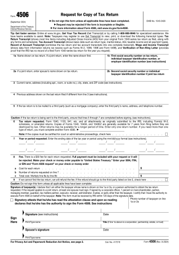 4506 - 4506 Tax Form for 2025