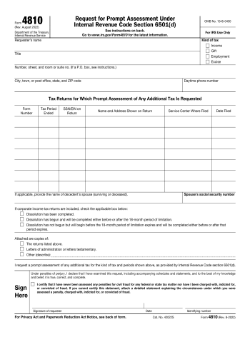 4810 - 4810 Tax Form for 2025